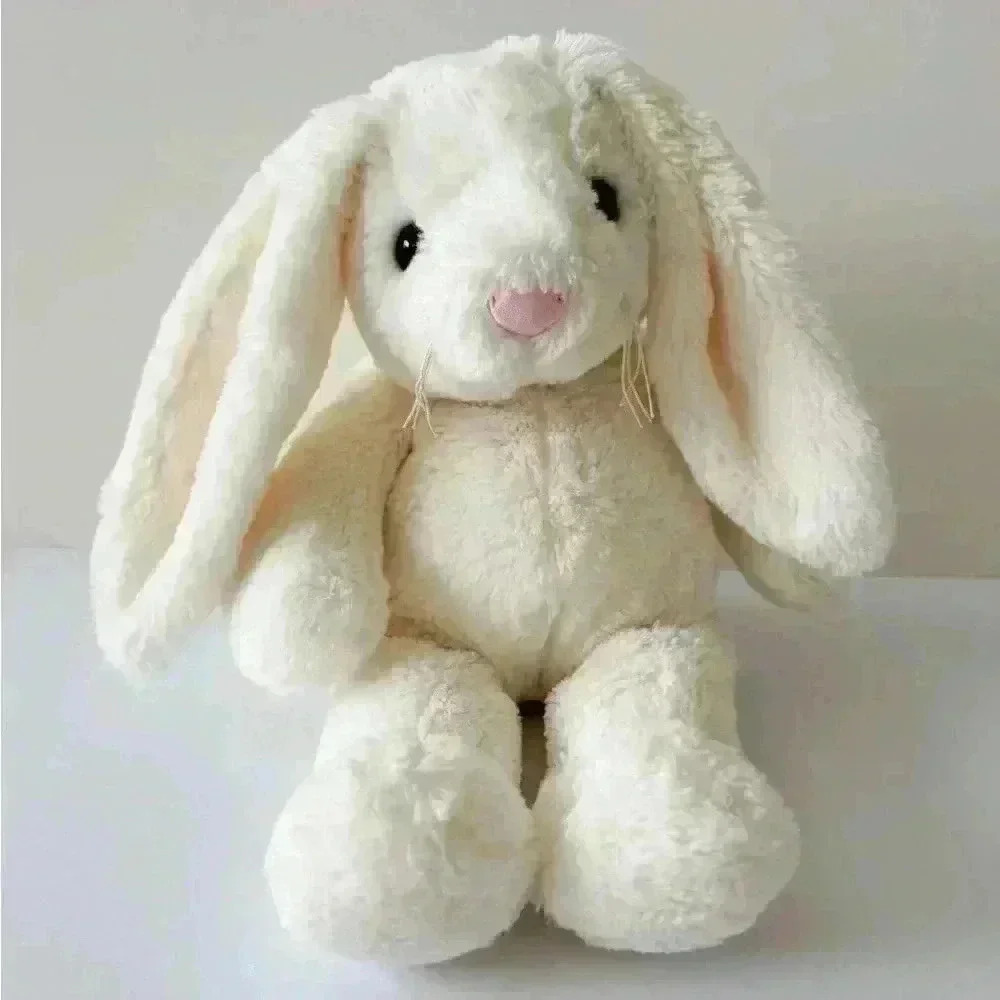 Bearington Collection Plush Bunny Rabbit Lil Hopsy White Lovey 15” Cream Ivory